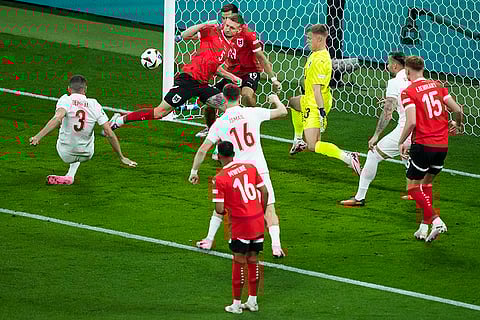 Turkey's Merih Demiral scores the opening goal